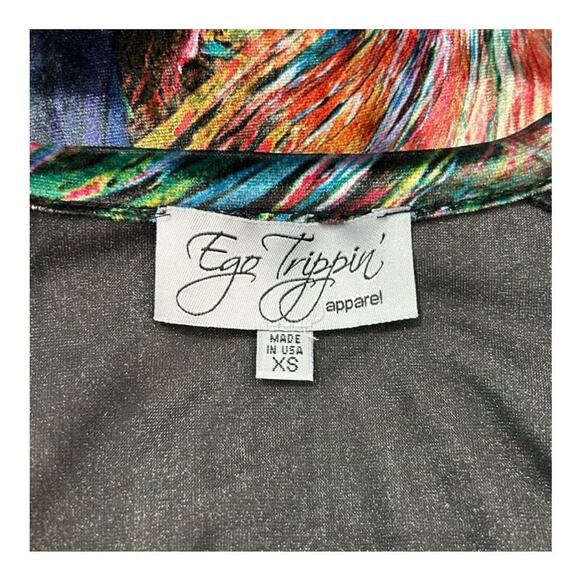 Ego Trippin’ Floral Velvet Maxi Dress Vintage Retro Vibrant XS - Picture 3 of 14